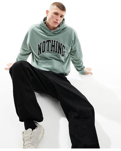 Good For Nothing Applique Varsity Hoodie - Multicolour