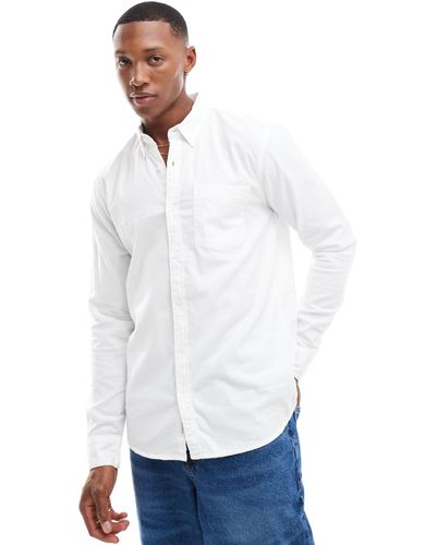 Hollister – langärmliges oxford-hemd - Weiß