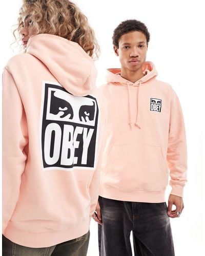 Obey Unisex Icon Eye Back Print Sweatshirt - Pink