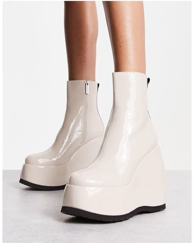 Shellys London Roxanne Wedge Boots - White