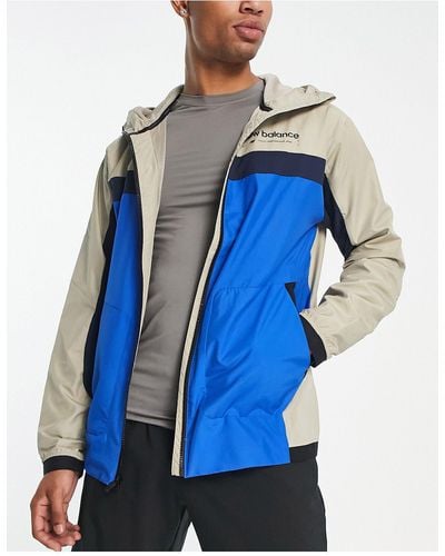 New Balance R.w. Tech Colourblock Hooded Jacket - Blue