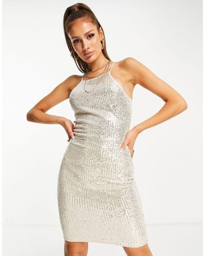 AX Paris Hoogsluitende Mini-jurk - Metallic
