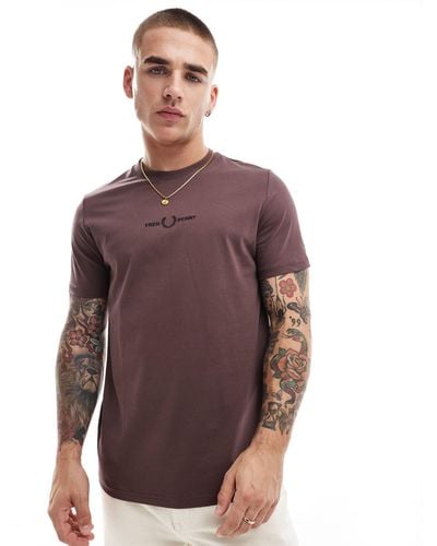 Fred Perry Embroidered T-shirt - Purple
