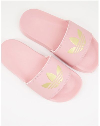 adidas Originals Adilette lite - claquettes - et doré - Rose