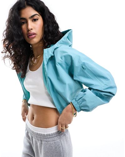 ASOS Cropped Hooded Rain Jacket - Blue