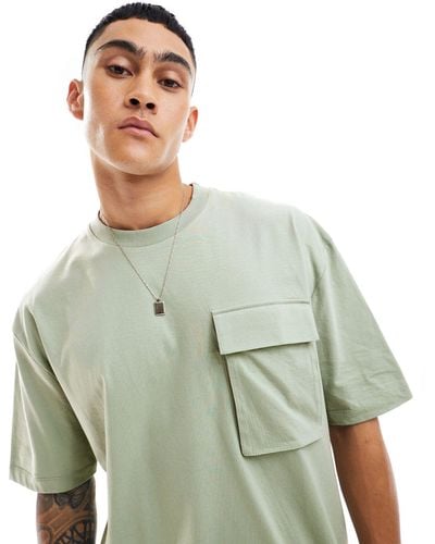 ASOS Oversized T-shirt With Front Pocket - Green