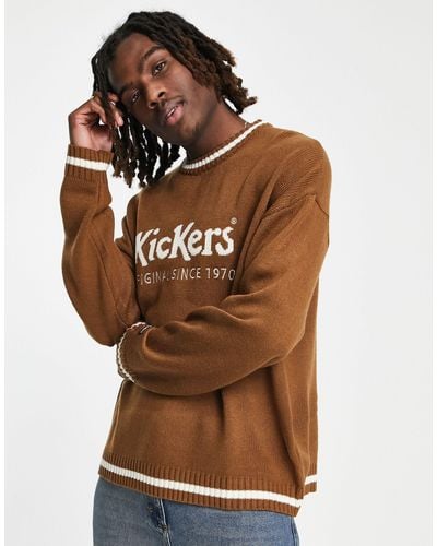 Kickers Logo Knitted Jumper - Brown
