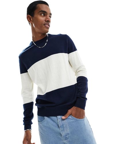 Jack & Jones Sweater With Blocking - Blue
