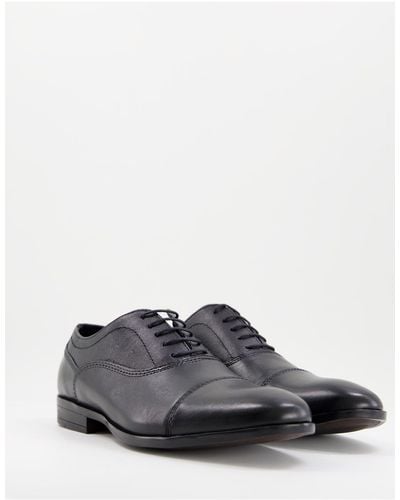 Red Tape Leather Lace Up Oxford Shoes - Black
