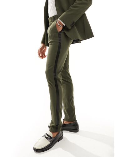 ASOS Skinny Tuxedo Suit Trousers - Green