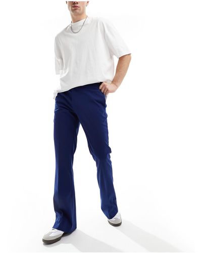 ASOS Pantaloni eleganti a zampa color mezzanotte - Blu