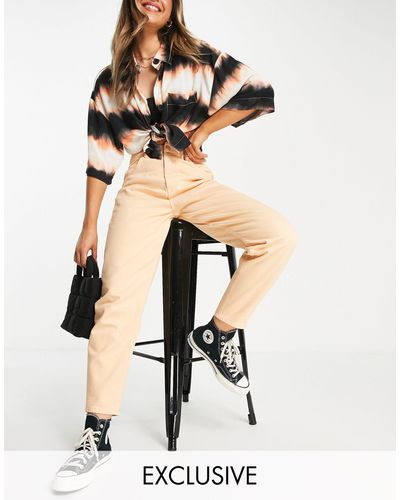 Reclaimed (vintage) Inspired - '92 - mom jeans comodi lavaggio pesca - Arancione