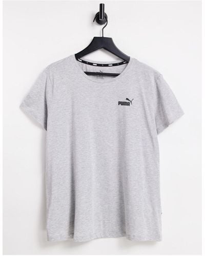 PUMA Plus – essentials – es t-shirt mit kleinem logo - Grau