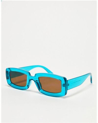 ASOS Middelgrote Hoekige Vierkante Zonnebril - Blauw