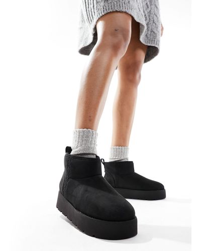 Pull&Bear Platform Cozy Boot - White