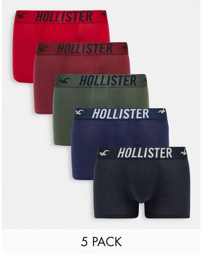 Hollister Set Van 5 Boxershorts Met Tailleband Met Logo - Meerkleurig