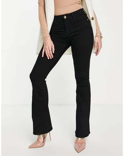 River Island Amelie - Flare Jeans Met Halfhoge Taille - Zwart