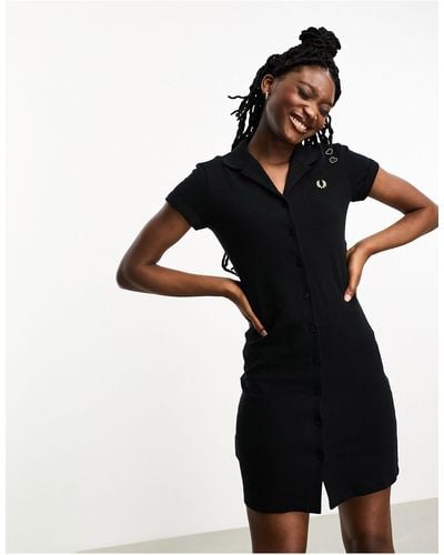 Fred Perry X Amy Winehouse Button Through Dress - Black