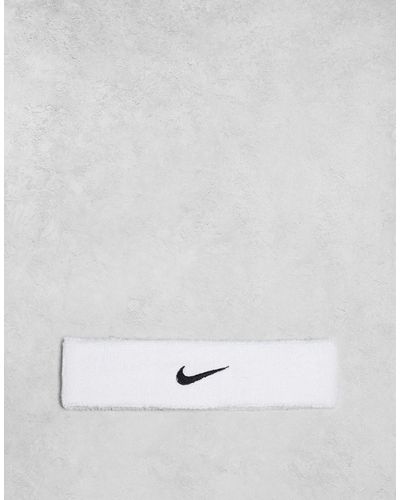 Nike Cinta para el pelo blanca unisex con logo swoosh - Blanco