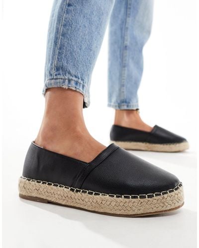 Truffle Collection Wide Fit Stud Detail Espadrille - Blue
