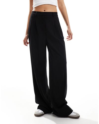 Vero Moda Pleat Front Jersey Crepe Dad Trousers - Black