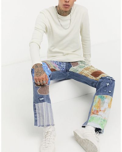 Jaded London Reworked - Patchwork Jeans - Blauw