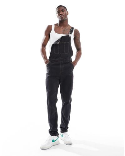 ASOS Skinny Fit Denim Overalls - Blue