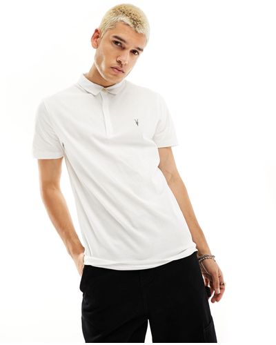 AllSaints Brace - Polo Van Geborsteld Katoen - Wit