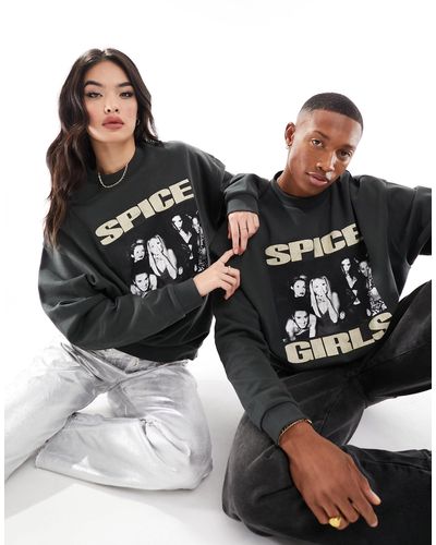 ASOS Unisex Oversized License Sweatshirt With Spice Girls Graphics - Black