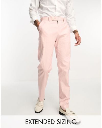 ASOS Super Skinny Linen Mix Suit Trouser - Pink