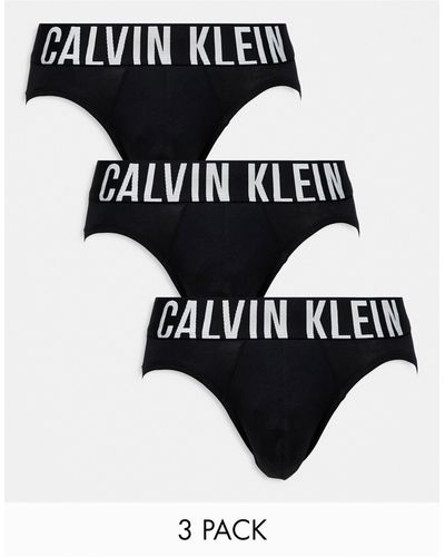 Calvin Klein – intense power – 3er-pack elastische baumwoll-unterhosen - Schwarz