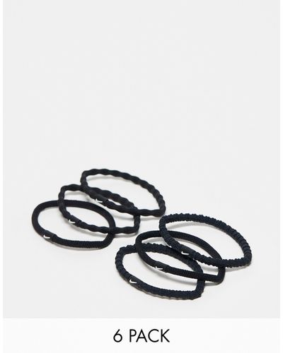 Nike Flex - confezione da 6 elastici per capelli neri - Nero