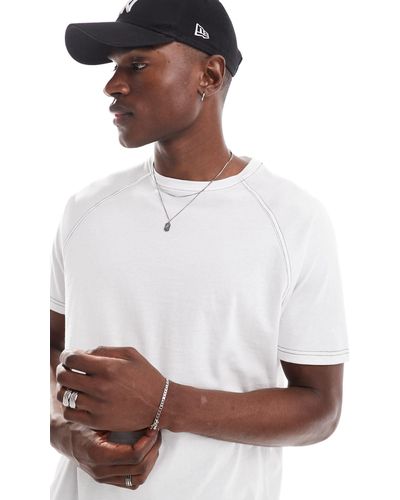 Another Influence Contrast Stitch T-shirt - White