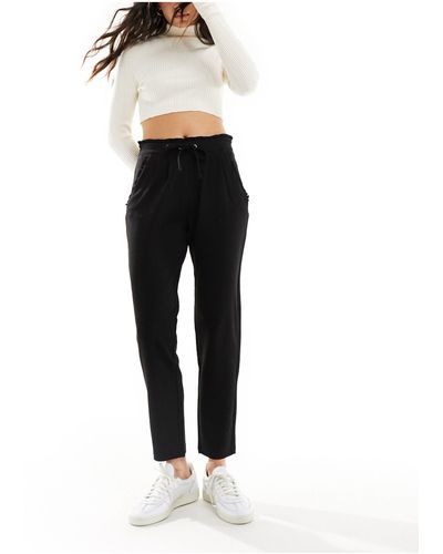 Jdy Slim Fit Trousers With Frill Waistband - Black