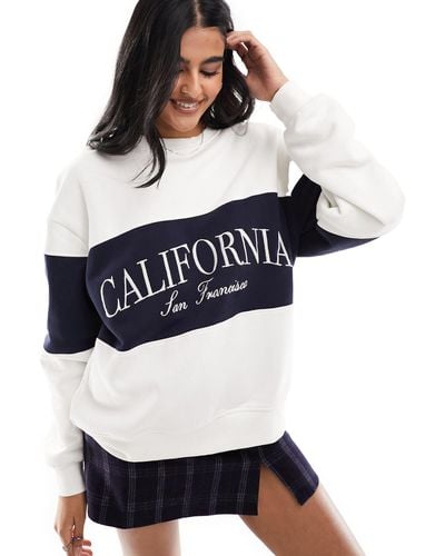 Pull&Bear 'california' Sweatshirt - Blue