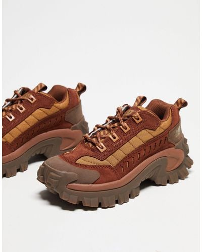 Caterpillar Intruder Chunky Lace Up Trainers - Brown