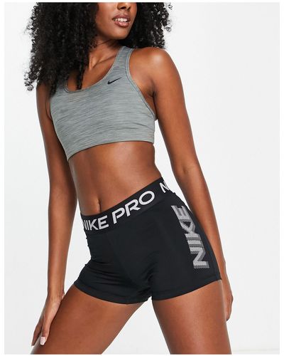 Nike Nike - Pro Training - Dri-fit - Korte Short Van 3 Inch Met Print - Zwart