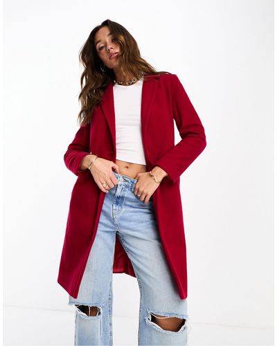 Helene Berman Kitty - cappotto con bottone singolo - Rosso