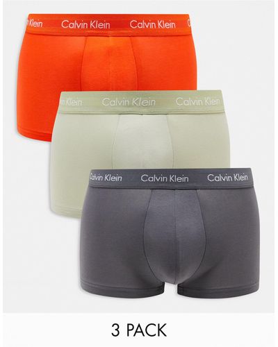Calvin Klein Low Rise Cotton Stretch Trunks 3 Pack - Multicolour