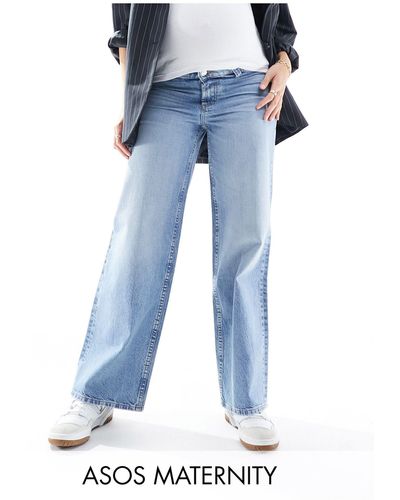 ASOS Asos design maternity – dad-jeans - Blau
