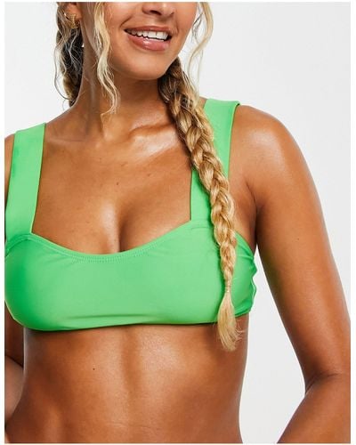 Brave Soul Bikini Top With Wide Straps - Green