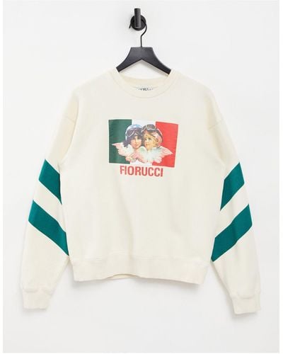 Fiorucci – sweatshirt mit racing-engel-logo - Weiß