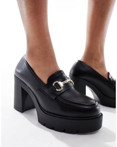 New Look Chunky Heeled Loafer - Black