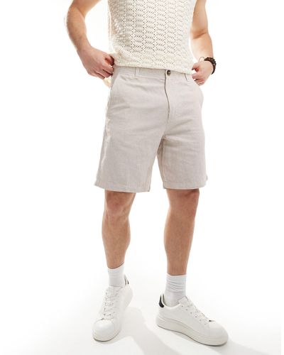 SELECTED – shorts aus leinenmix - Grau