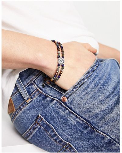 Steve Madden Kralenarmband Met Twee Lagen - Blauw