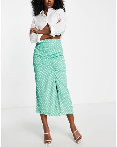 Whistles Midi Skirt With Seam Detail - Green
