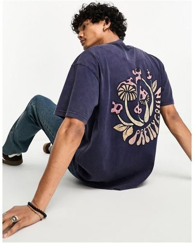 Pretty Green Shroom Relaxed Fit T-shirt - Blue