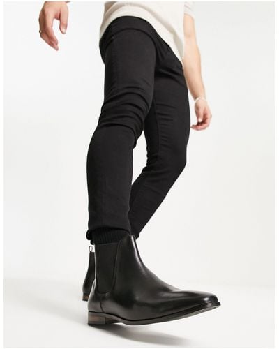 French Connection Leather Chelsea Boots - Black