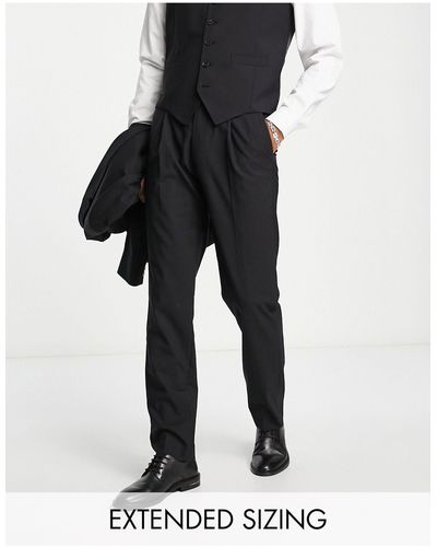 Noak Premium Wool-rich Slim Suit Trousers - Black