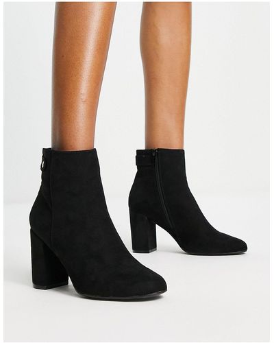 New Look Suedette Heeled Boots - Black